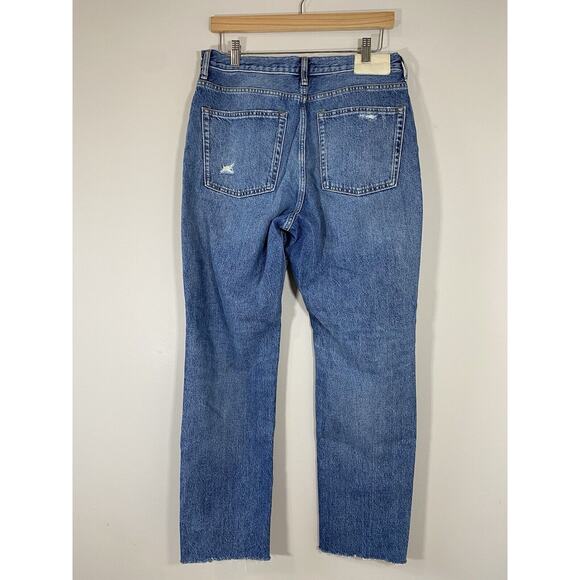 Everlane The Cheeky Jean 30 Regular Medium Wash Distressed Straight Leg - Picture 7 of 12